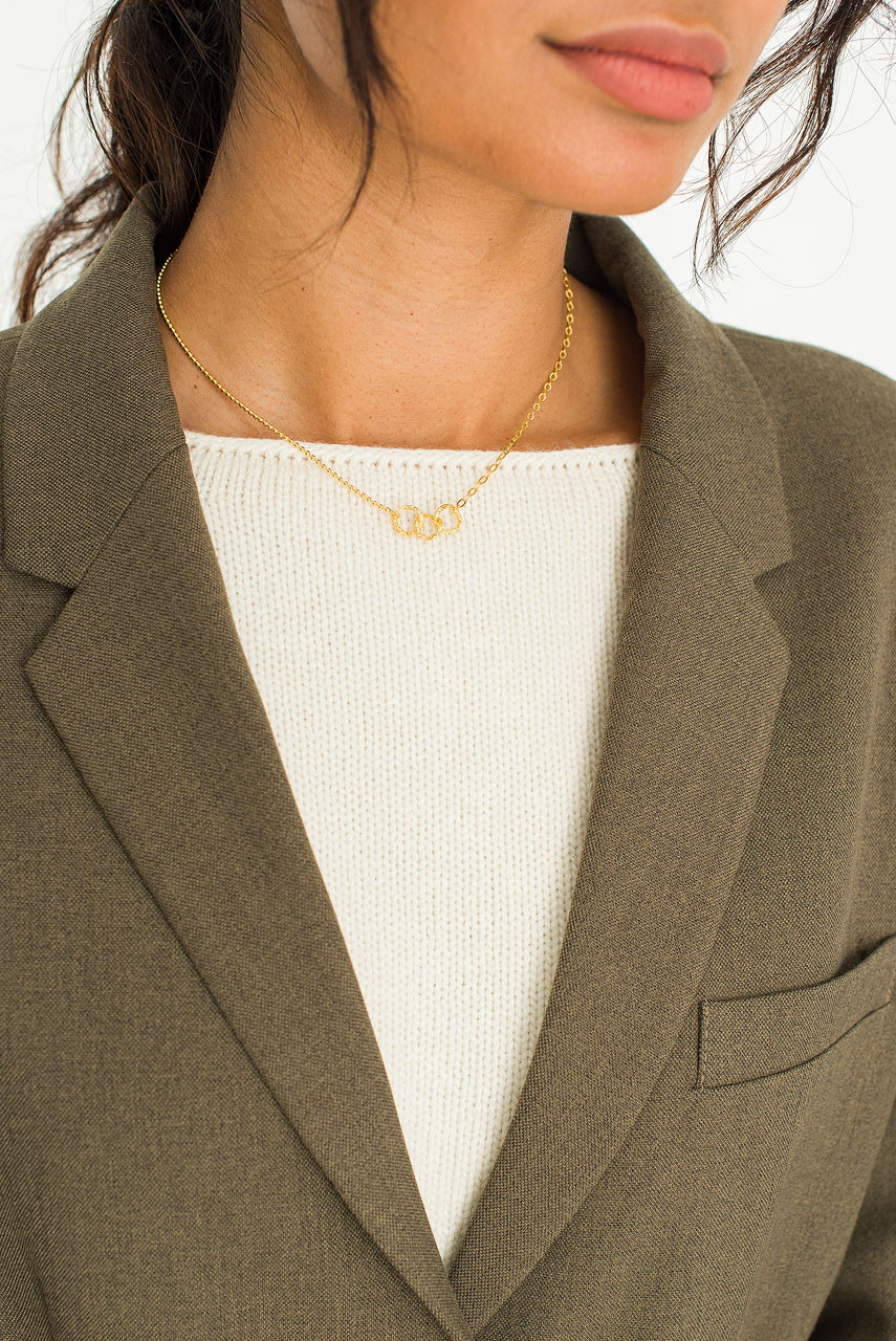Three Circle Necklace, Gold