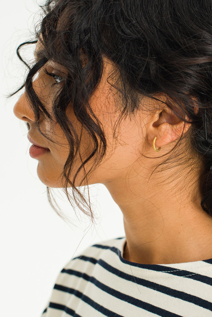 Mini Helena Hoop Earrings, Gold