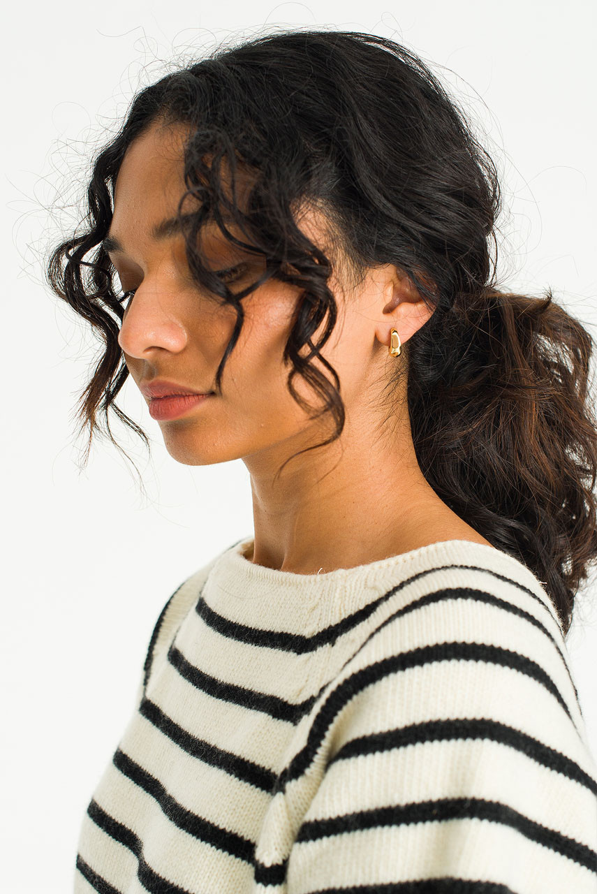 Organic Press Hoop Earrings, Gold