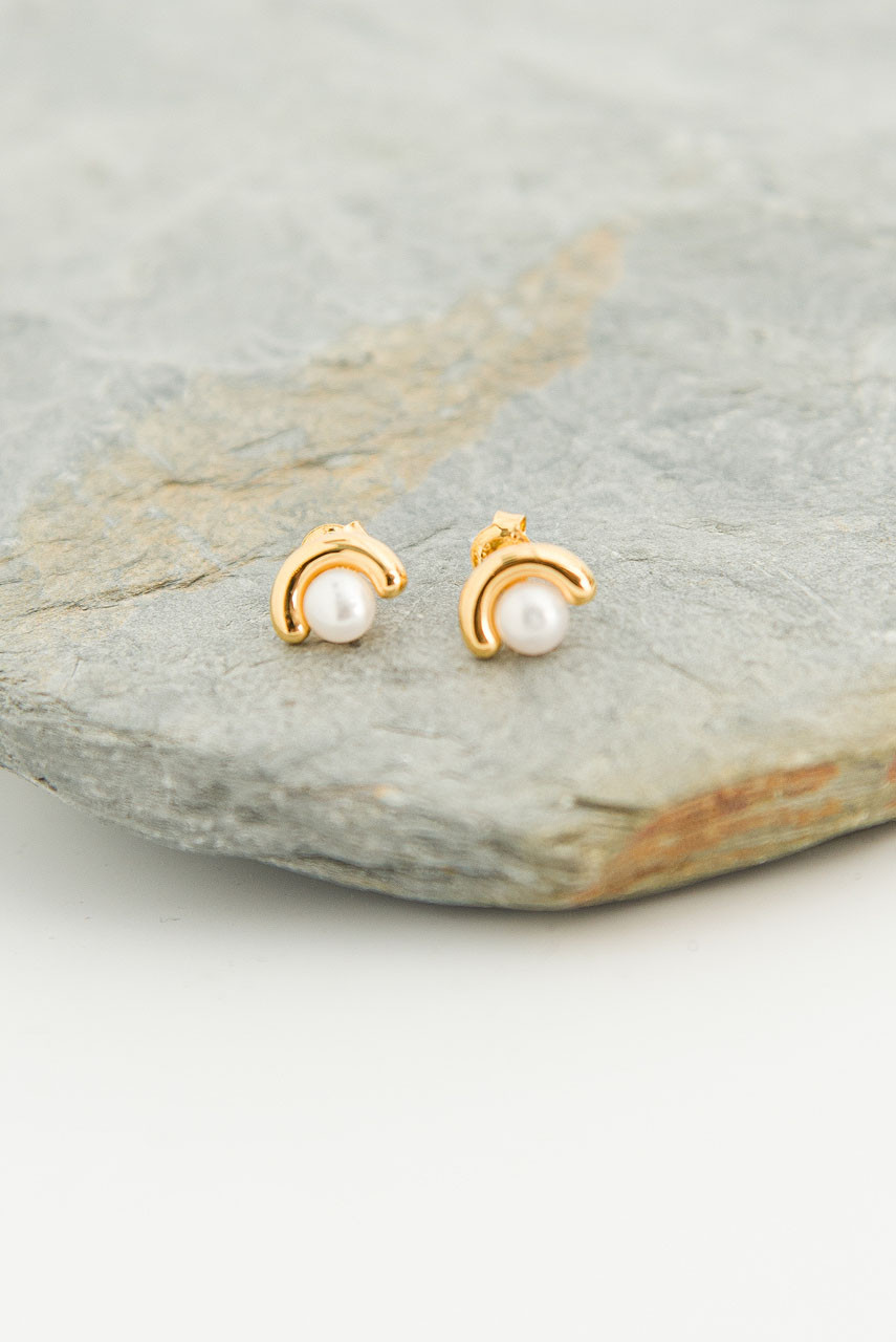 Reika Pearl Earrings, Gold