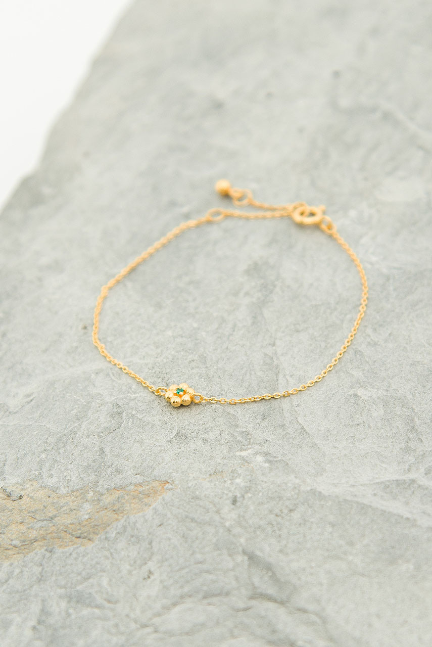 Tiny Flower Bracelet, Gold