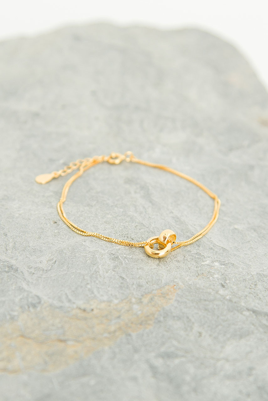 Circle Linked Bracelet, Gold