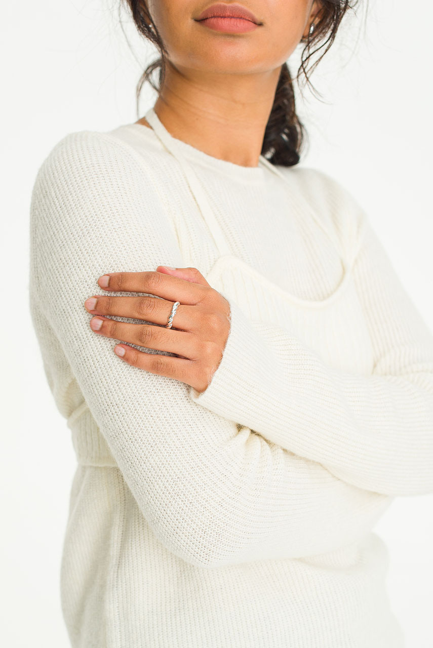 Croissant Ring, Silver