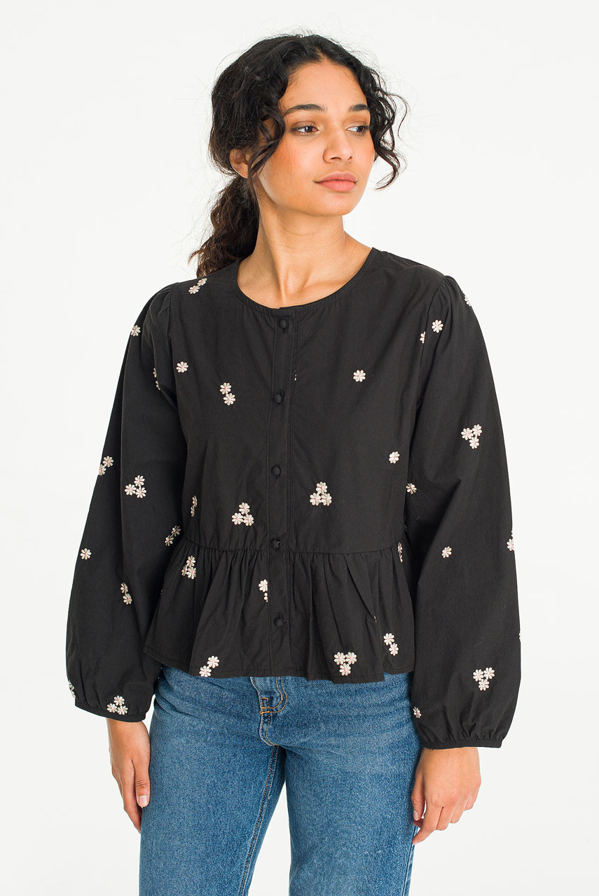 【美品】yilon Joli flower blouse black 美品】yilon Joli flower blouse black