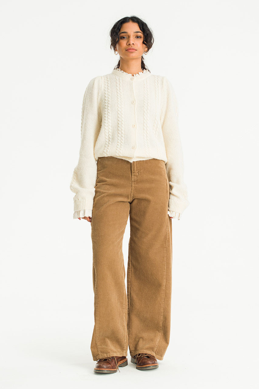 Momo Cord Wide Pants, Camel