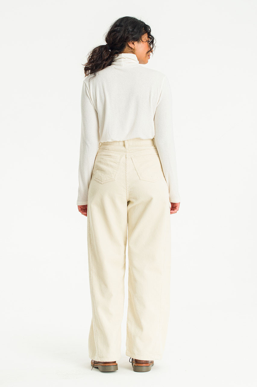 Momo Cord Wide Pants, Cream