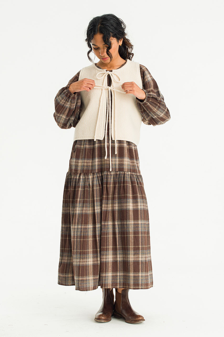 Bani Knit Ribbon Vest, Ivory