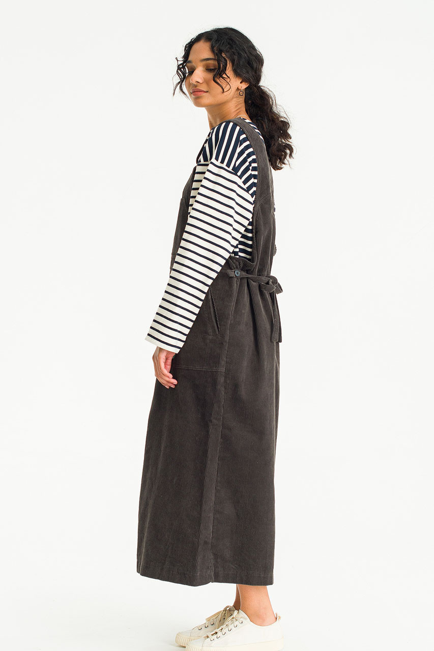 Jenni Cord Apron Dress, Charcoal