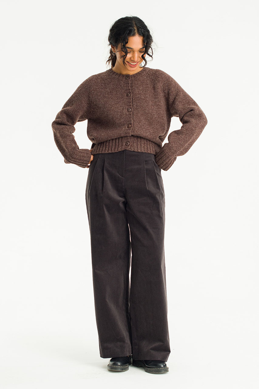 Moe Wide Cord Pants, Charcoal