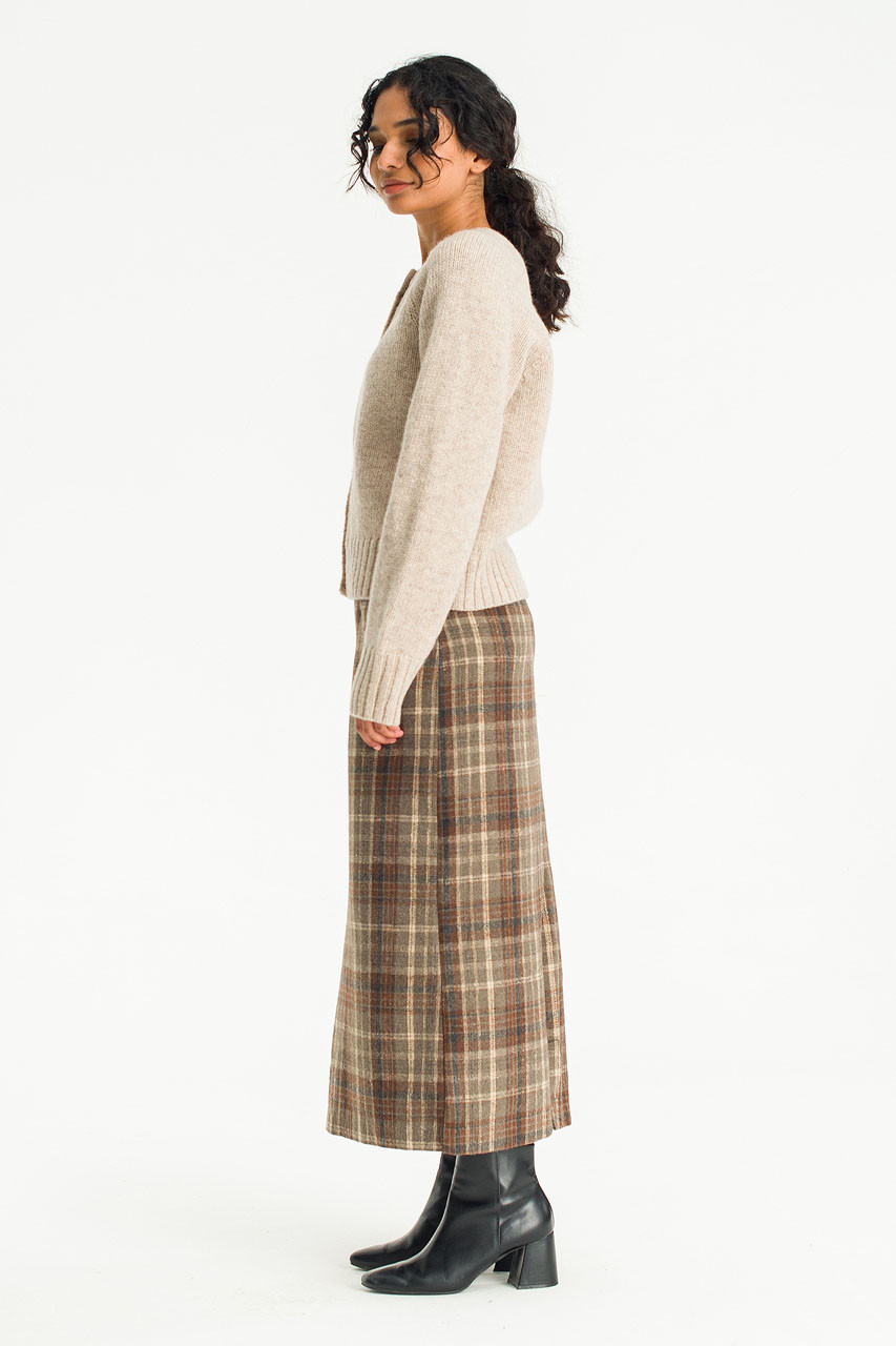 Cobi Check Skirt, Brown