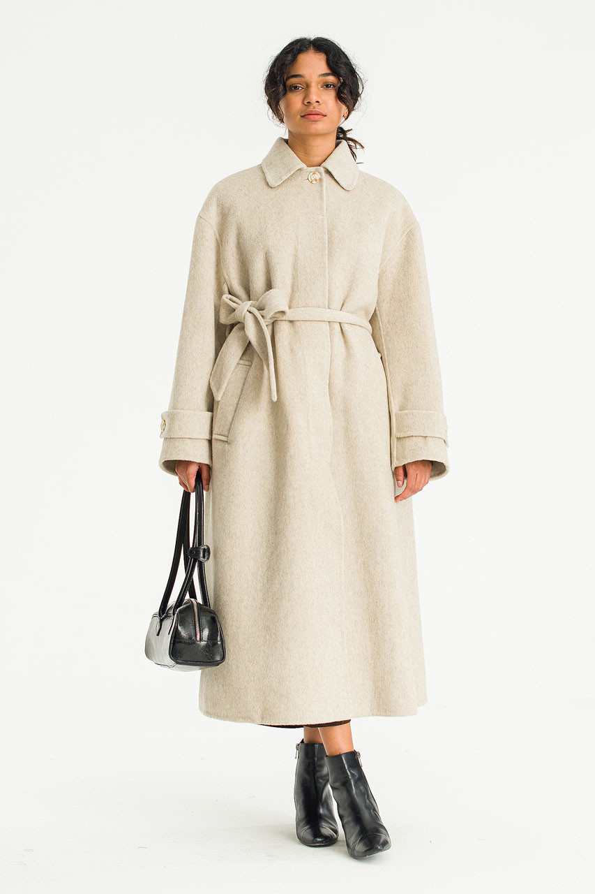 Asuka Raglan Seamless Coat, Beige