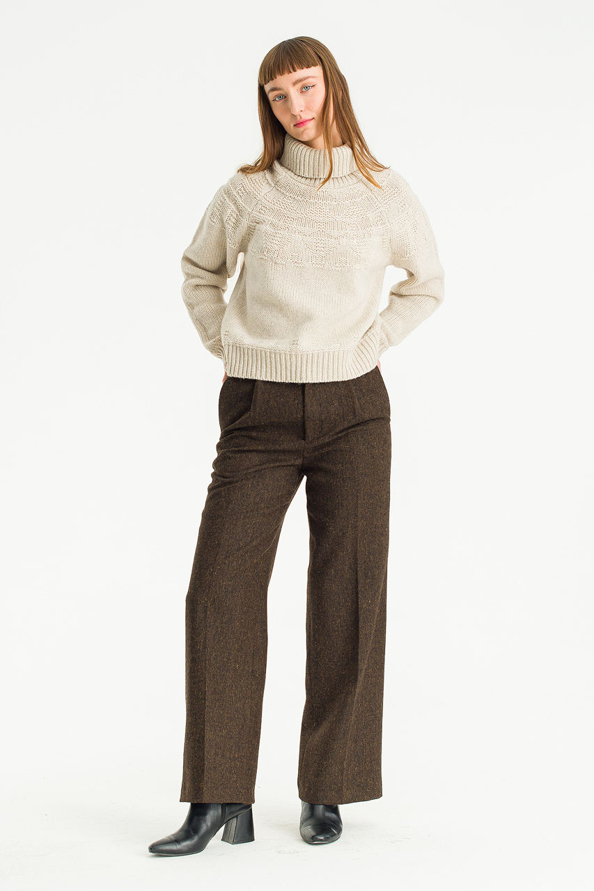 Kimiko Roll Neck Jumper, Cream