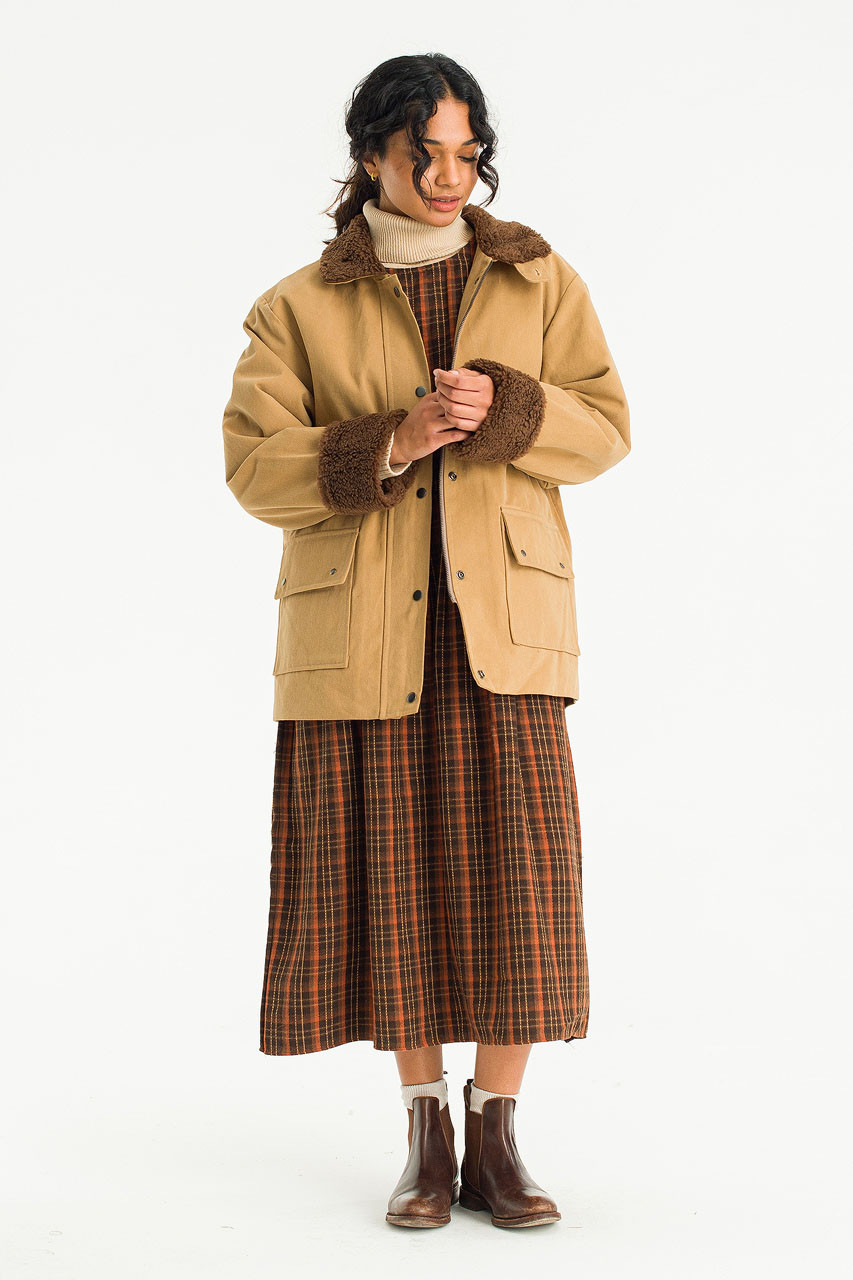Mona Sheering Collar Jacket, Beige