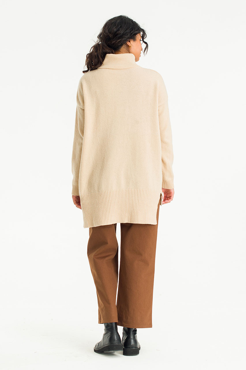 Kiko Loose Turtle Neck Jumper, Beige