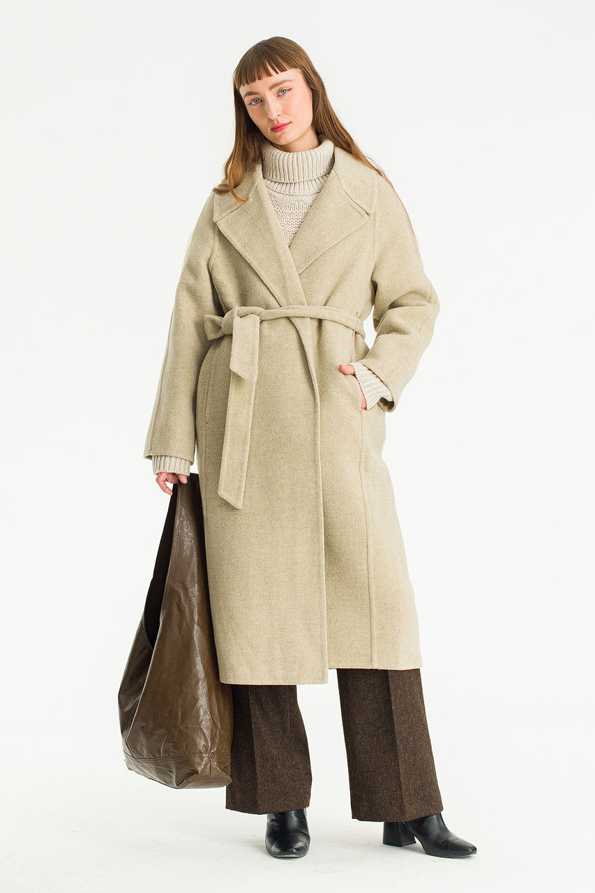 ジャケット・アウター L'Or Geelong wool long coat Double Breasted Long Coat - Olive Wool