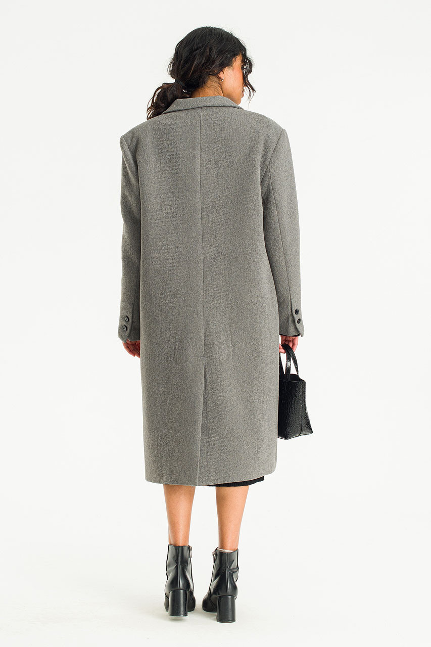 Himari Single Button Coat, Charcoal