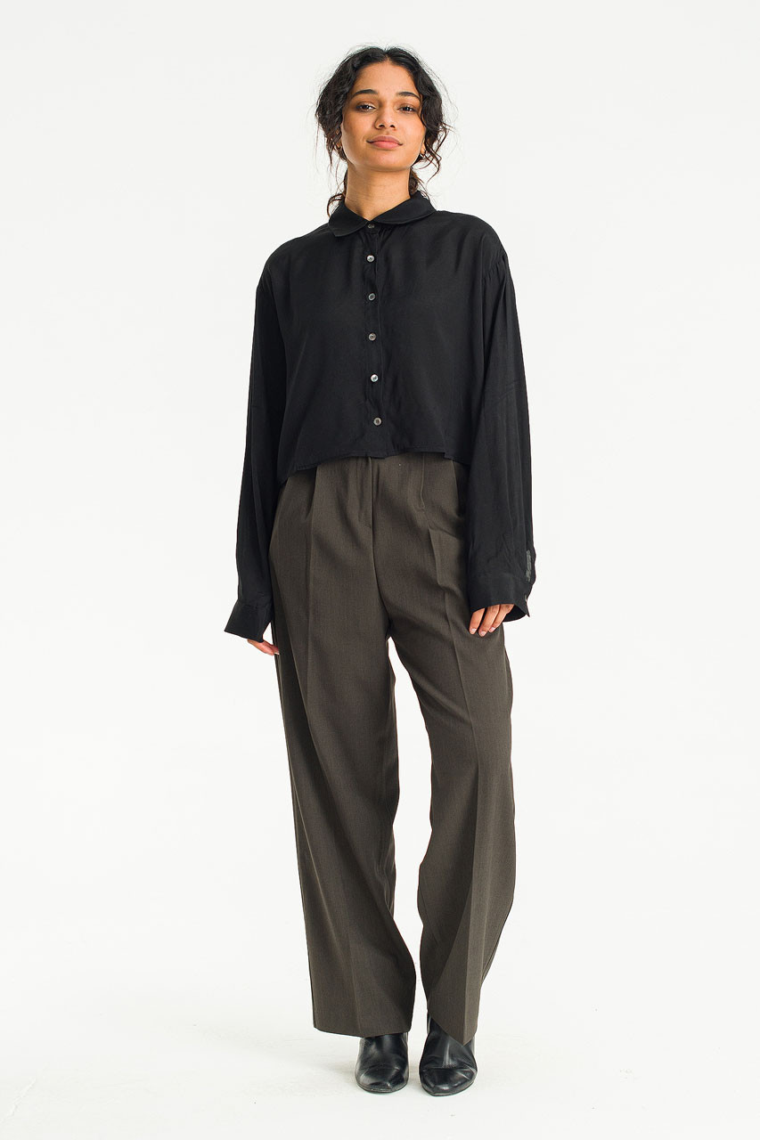 Yui Tuck Slacks, Charcoal