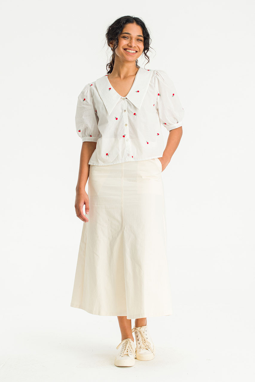 Gia Slit A Line Skirt, Cream