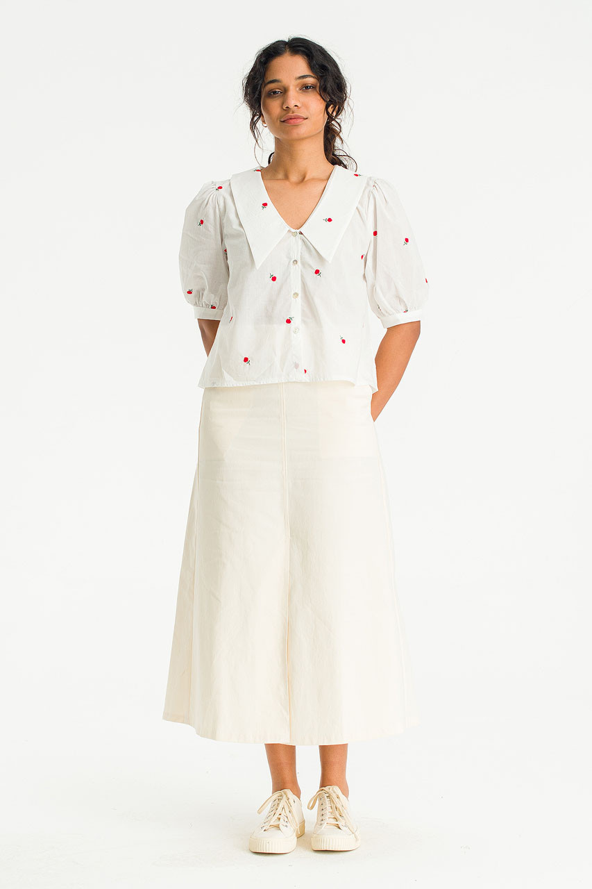 Gia Slit A Line Skirt, Cream