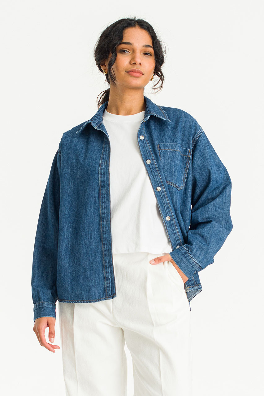 Julia Denim Shirt, Dark Blue