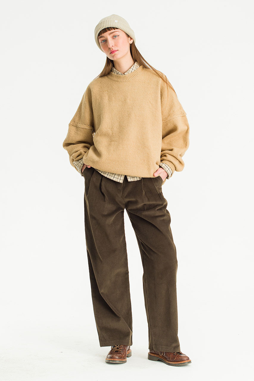 Oui Round Jumper, Beige