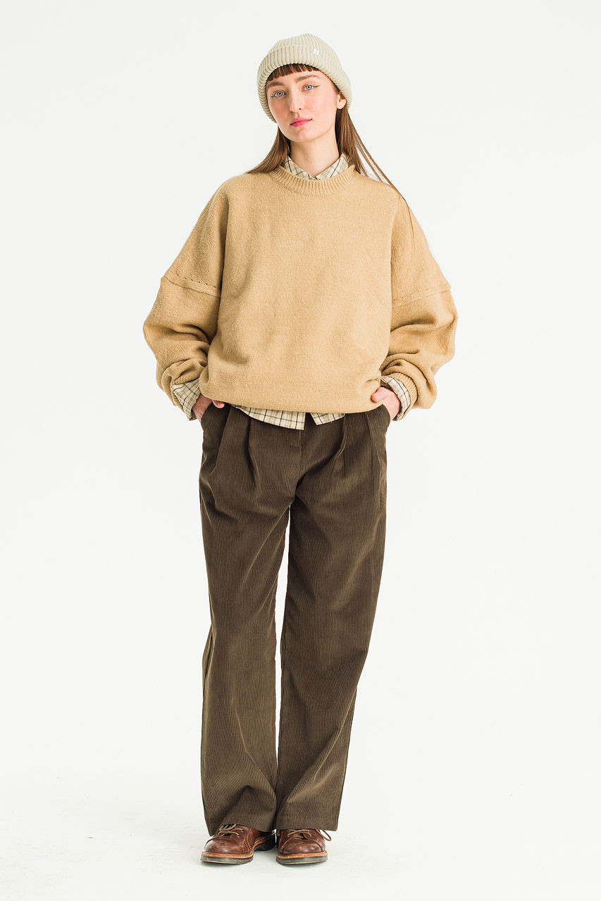 Oui Round Jumper, Beige