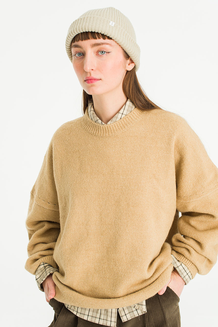 Oui Round Jumper, Beige