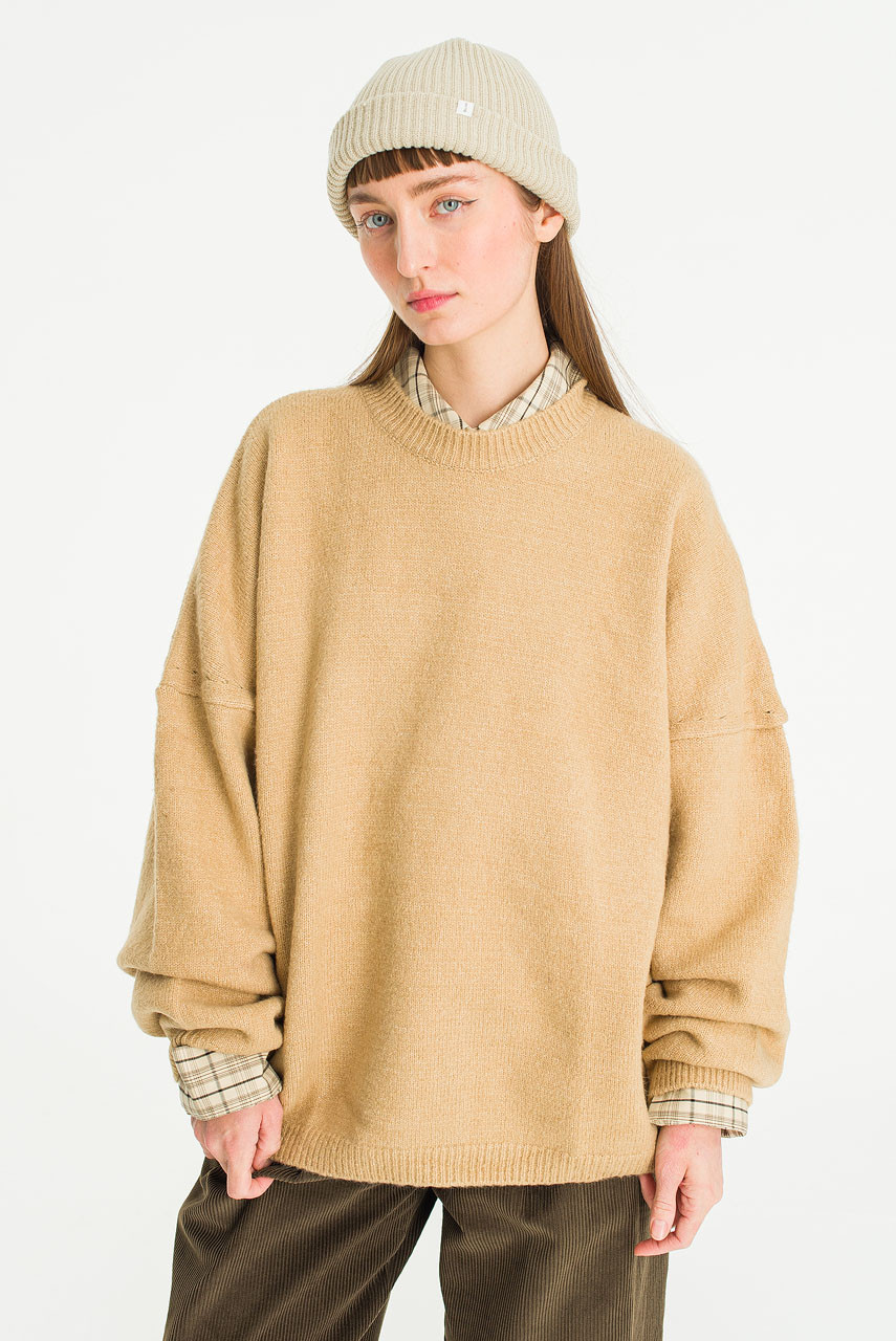 Oui Round Jumper, Beige