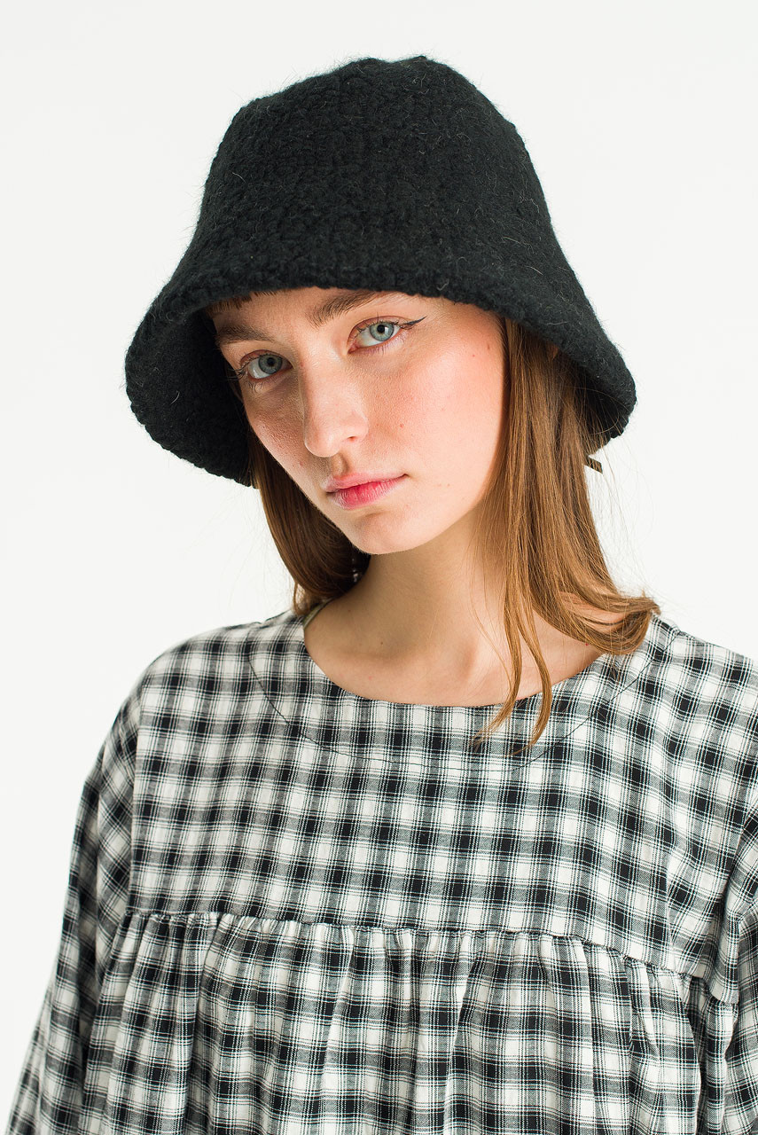 Boucle Bucket Hat, Black