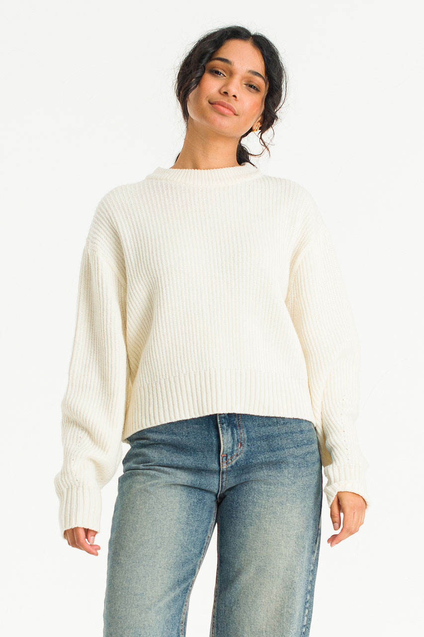 Nia Round Jumper, Ivory