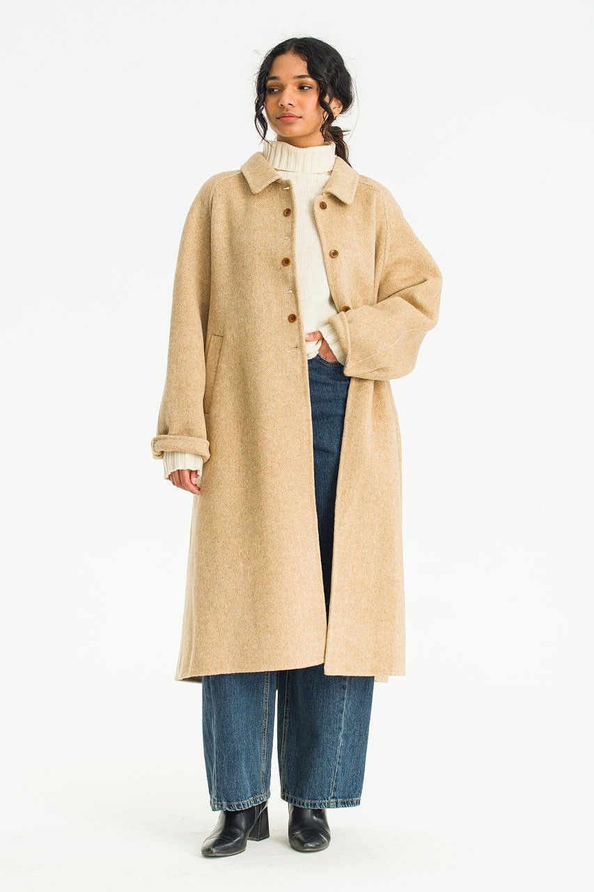 Manon Seamless Raglan Coat, Beige