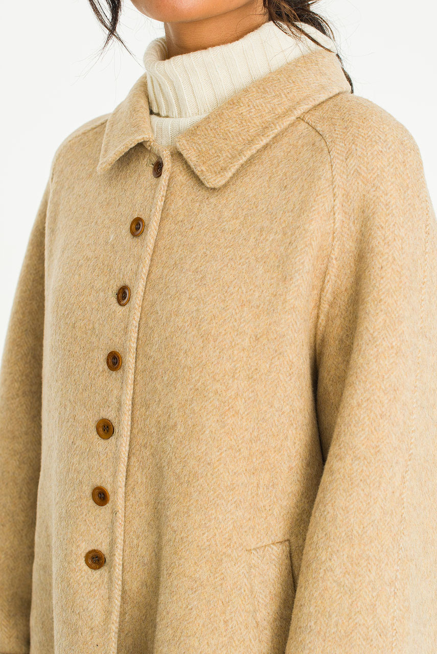 Manon Seamless Raglan Coat, Beige