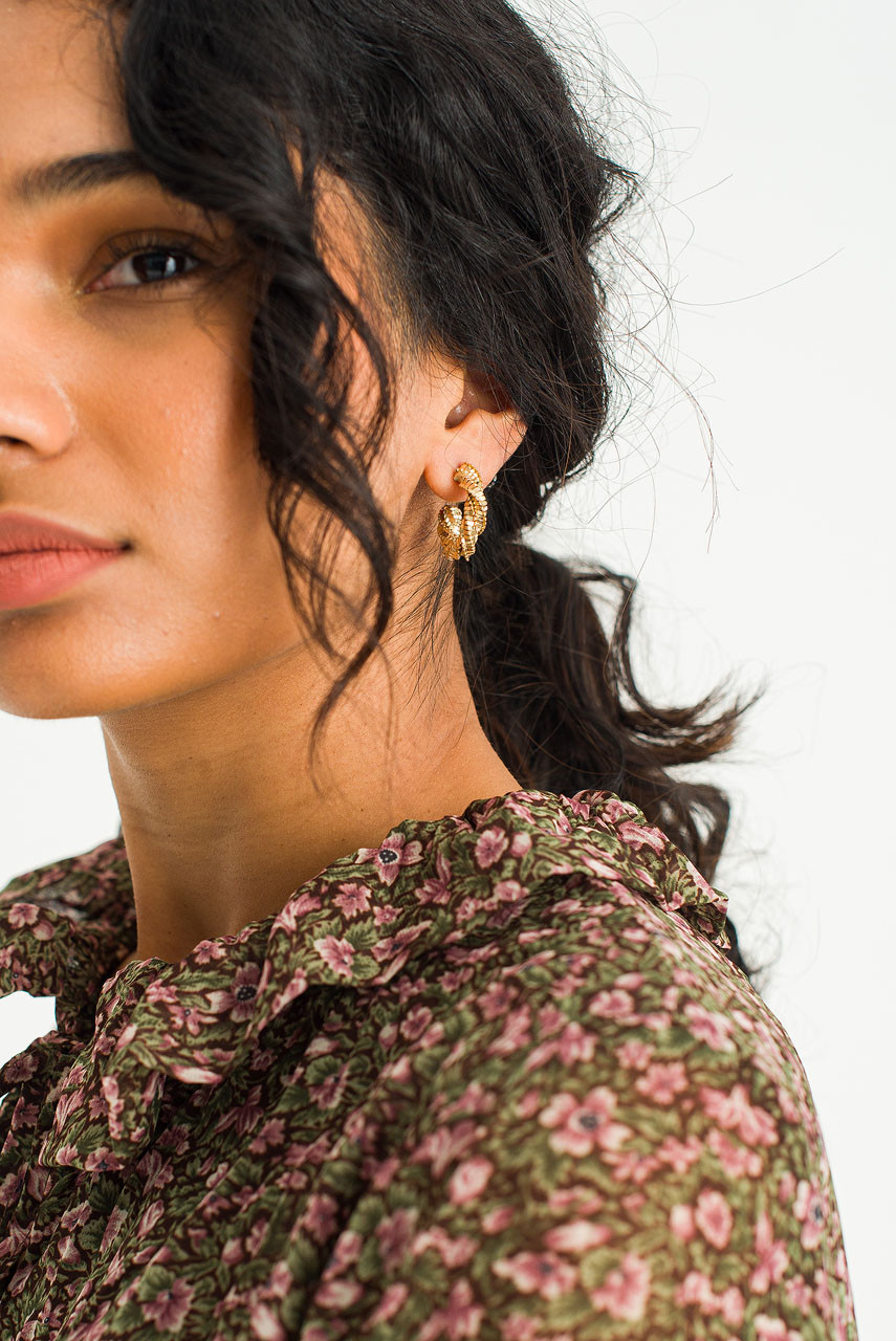 Kathy Twist Earrings, Gold