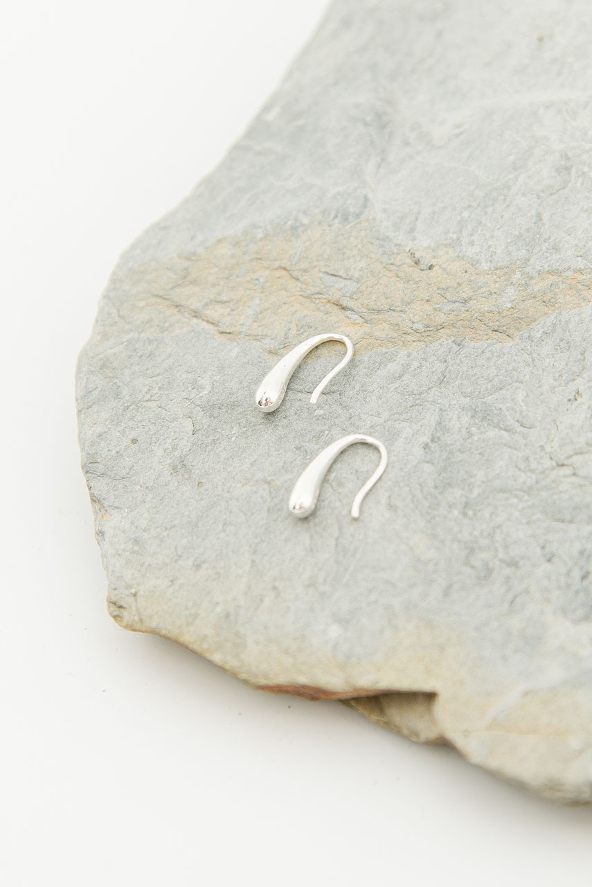 Petite Droplet Earrings, Silver