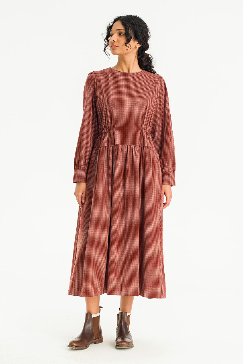 【BAON】Chyuiko Pintuck Lace Layered Button Long One Piece Amberly Belted Lace ¾ Sleeve Gown | Tadashi Shoji
