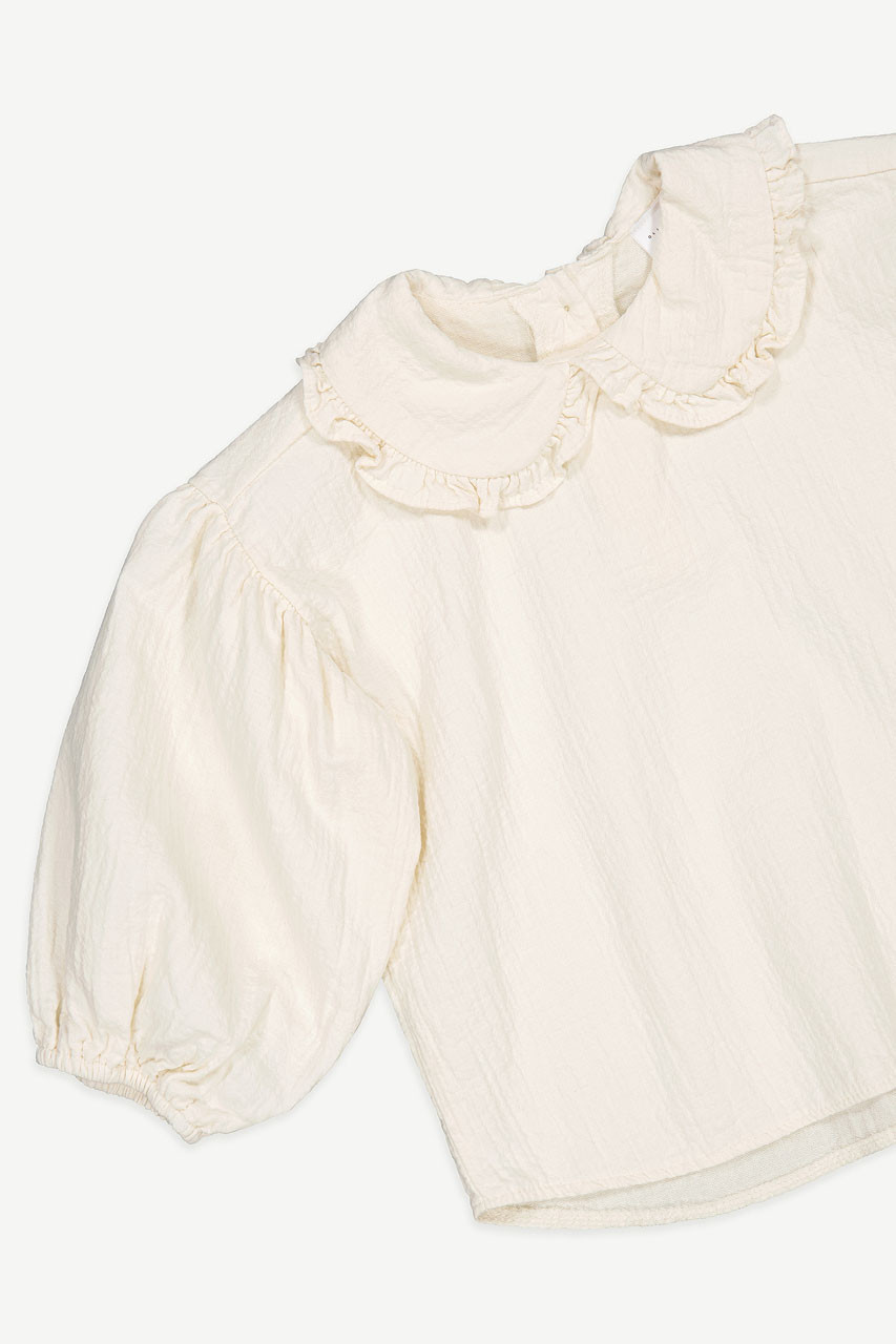 Mini Olive | Pipa Frill Collar Blouse, Ivory