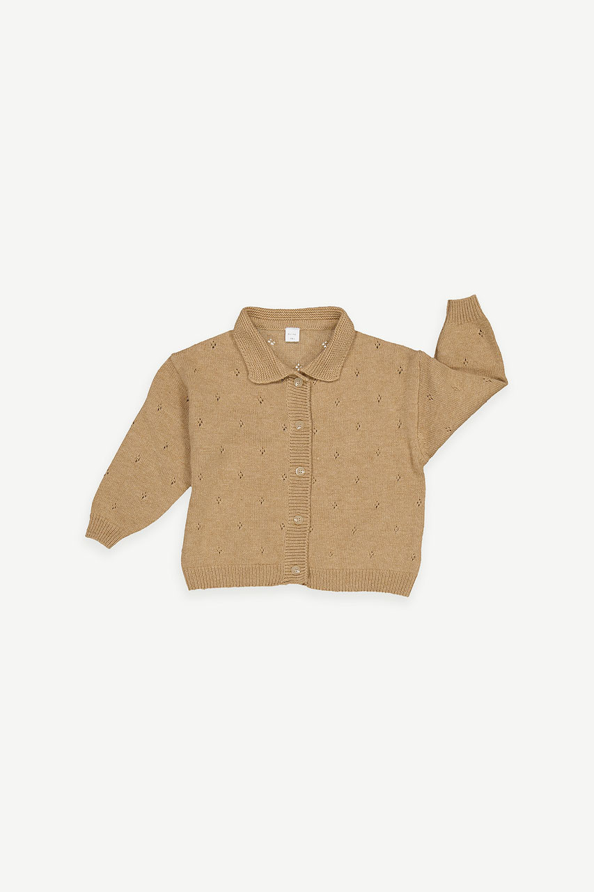 Mini Olive | Juliet Collar Cardigan, Camel