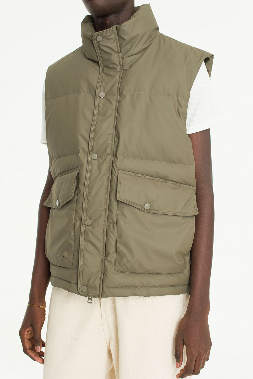 Menswear | Matte Duck-Down Vest, Khaki