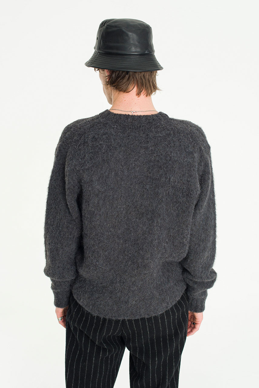Menswear | Alpaca Wool Cardigan, Charcoal