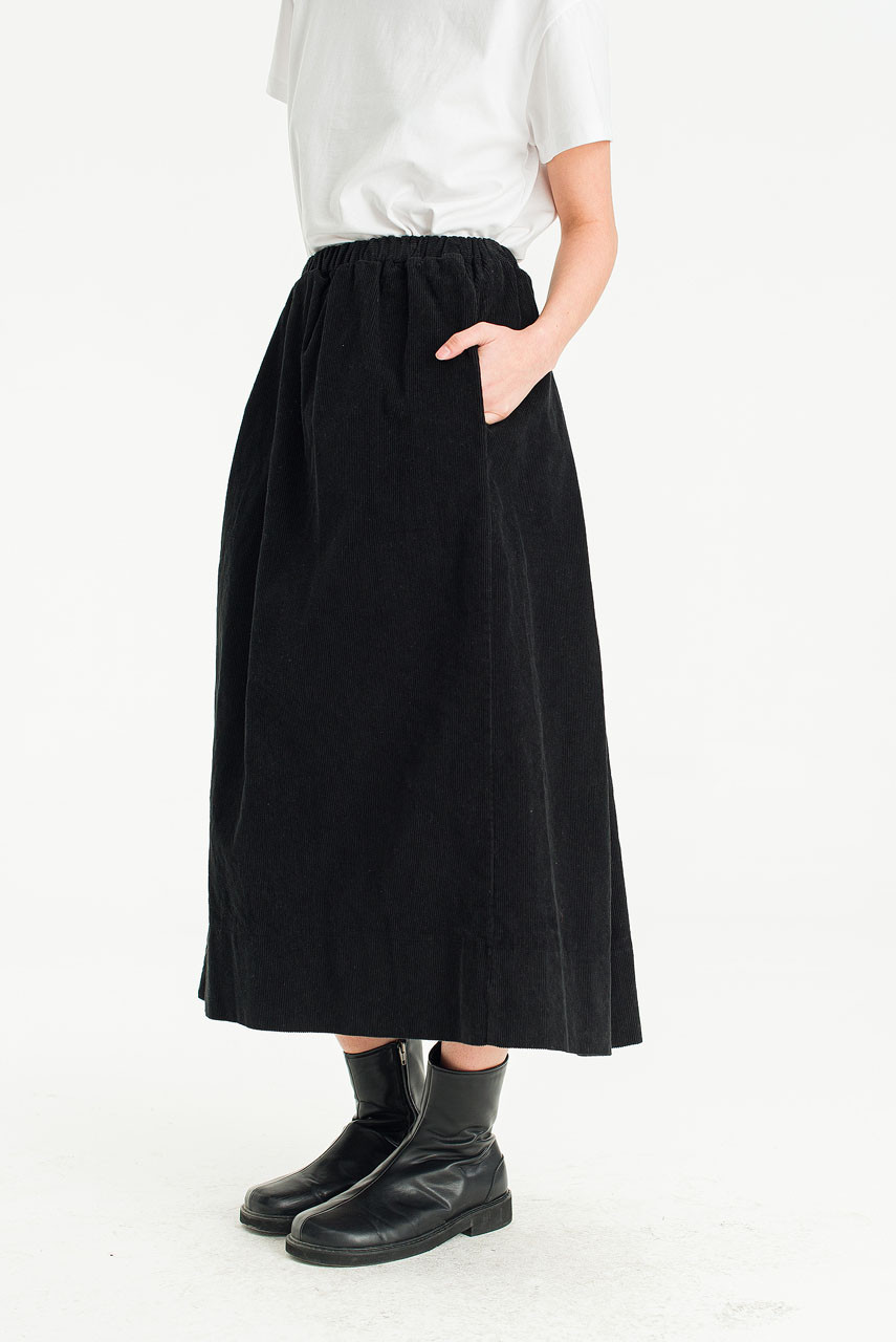 Roana Cord Skirt, Black