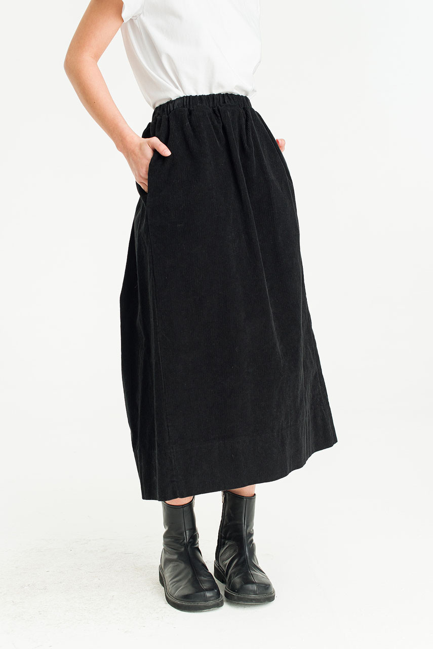 Roana Cord Skirt, Black