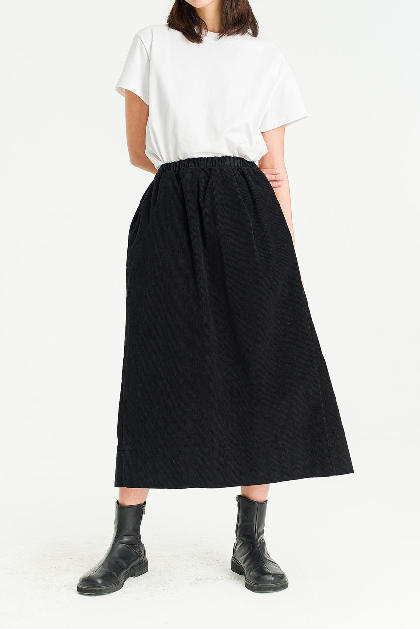 Roana Cord Skirt, Black