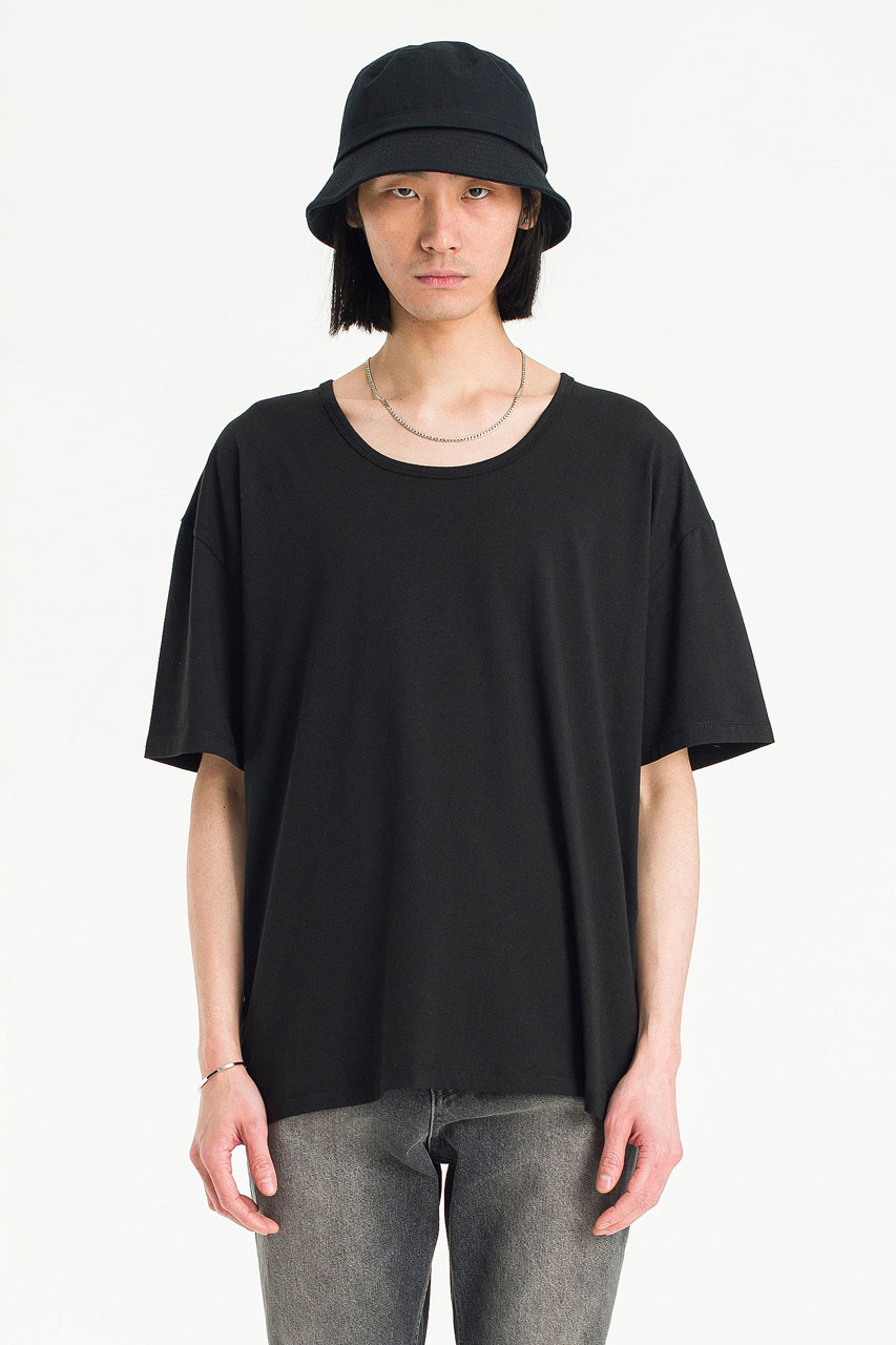 Menswear | Soft U-Neck Tee, Black