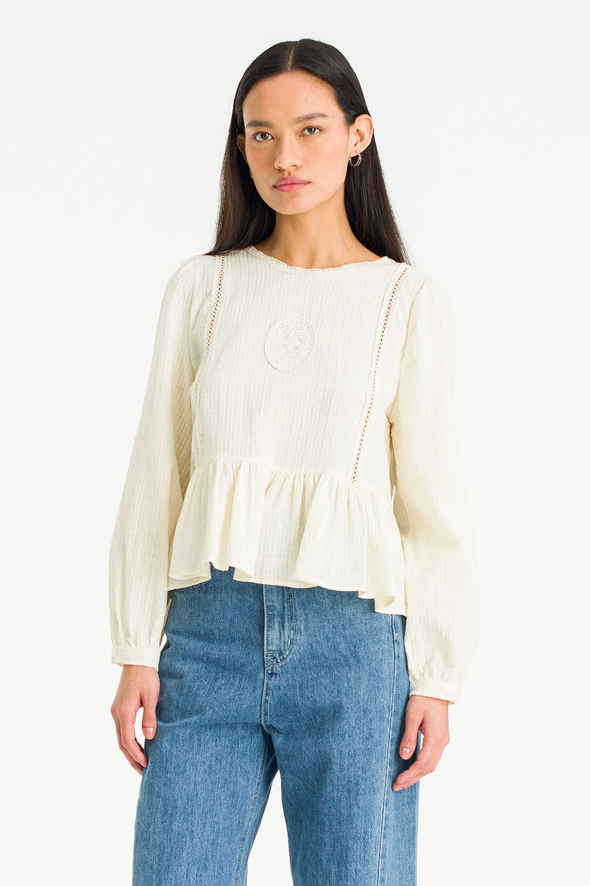 新品　 OHGA PEPLUM BLOUSE Peplum Blouse - White - Ladies | H&M CA
