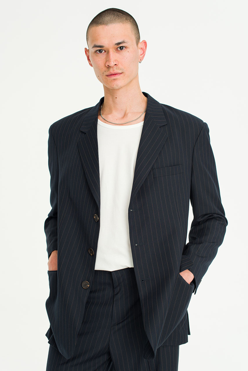 Menswear | Tailored Pinstripe Jacket, Navy