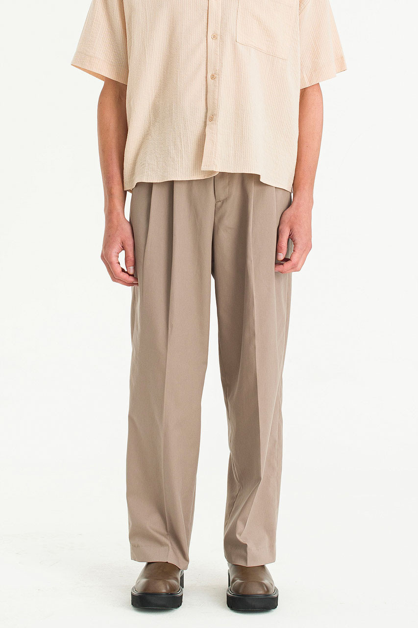 Menswear | Rivet Pintuck Pants, Brown