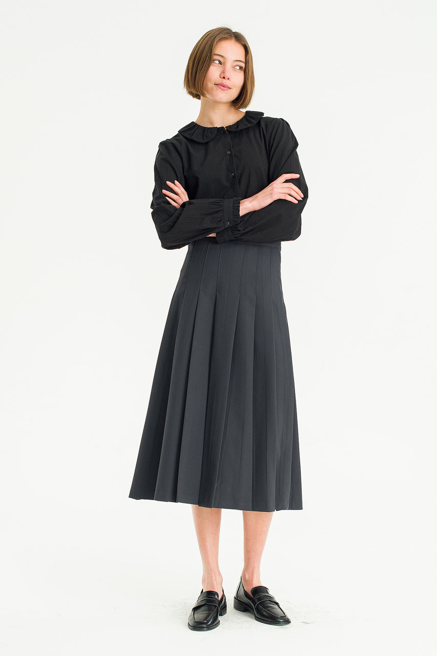 ワンピース SCHOOL PLEATED SKIRT CHARCOAL Camille Pleated Skirt, Charcoal