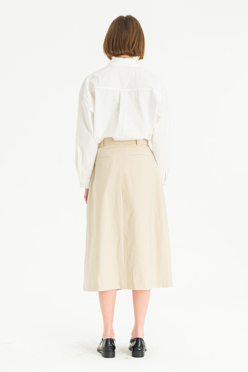 Elle Wrap Mid Length Skirt, Beige