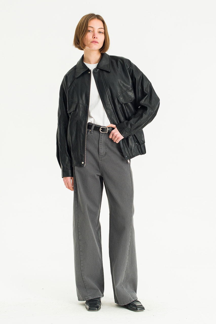 【AMERI】2WAY COMPACT FAKE LEATHER JACKET Ameri☆ 2WAY COMPACT FAKE LEATHER JACKET AMERI】2WAY COMPACT