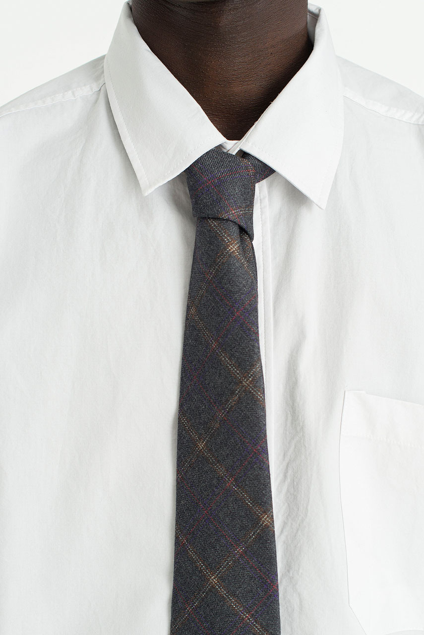 Menswear | Check Tie, Charcoal